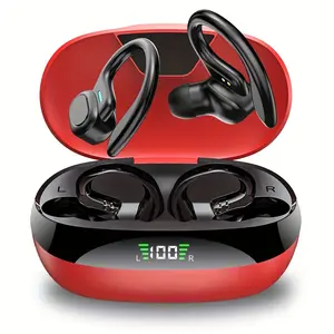 LIFEBEE True Wireless Earbuds with Mic, TWS In-Ear Headphones with ENC Noise Cancelling, Touch Control Volume, Wireless Sports Earhook, LED Display Charging Case, Semi-Open-Back, Compatible with Cellphones, 300mAh Rechargeable Battery, Type-C Charging, 2.