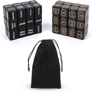 48-Piece Ability Keyword Counter Dice Set, Durable Acrylic Biomechanical Gain Markers, D6 Dice Kit with Velvet Bag, Mtg & Tcg Card Game Accessories