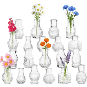 Glass Bud Vase Set of 20 count, Small Clear Bud Vases ,  Vases for Centerpiece Table Wedding Decorations  Decor Glass Bottles for Birthday Party Anniversary