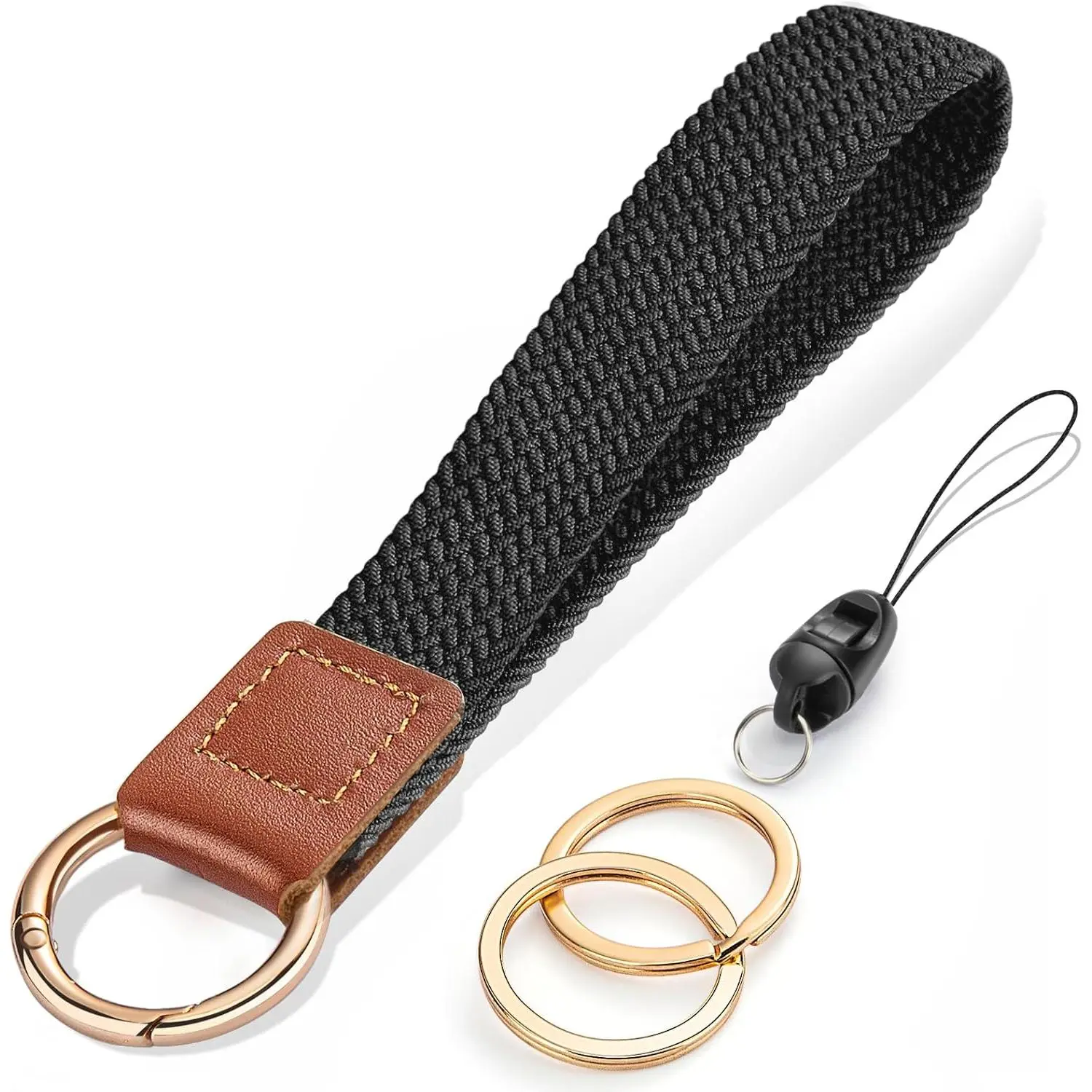 Wrist Lanyard, Stretchy Wristlet Keychain Lanyards, Cute Key Lanyard for Women Men, Short Key Chain Lanyard for Car Keys Card Wallet Phone