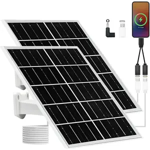 5V 16W Solar Panel for Security Camera IP65 Waterproof USB Charger with Type C Micro USB and DC Ports 98ft Cable Outdoor Power Supply for Wireless