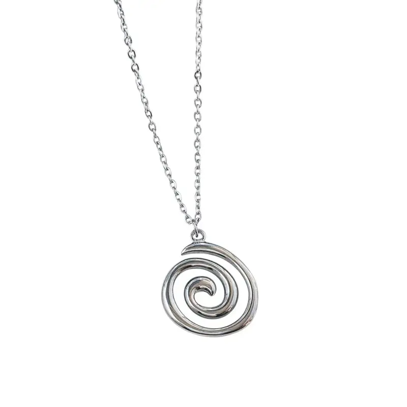 Spiral Pendant Necklace for Men Women Simple Design Streetwear Unisex Style