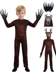 Forest 99 Nights Kids Role-Playing Costume Set, Halloween Deer Print Dress-Up, Maze Game Cosplay Gift Girls