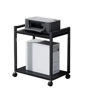 Twister.ck PC Stand, 2-Tier Computer Tower Stand Under Desk With 4 360° Rotating Casters, Height Adjustable, Metal CPU Holder For Office Home Classroom