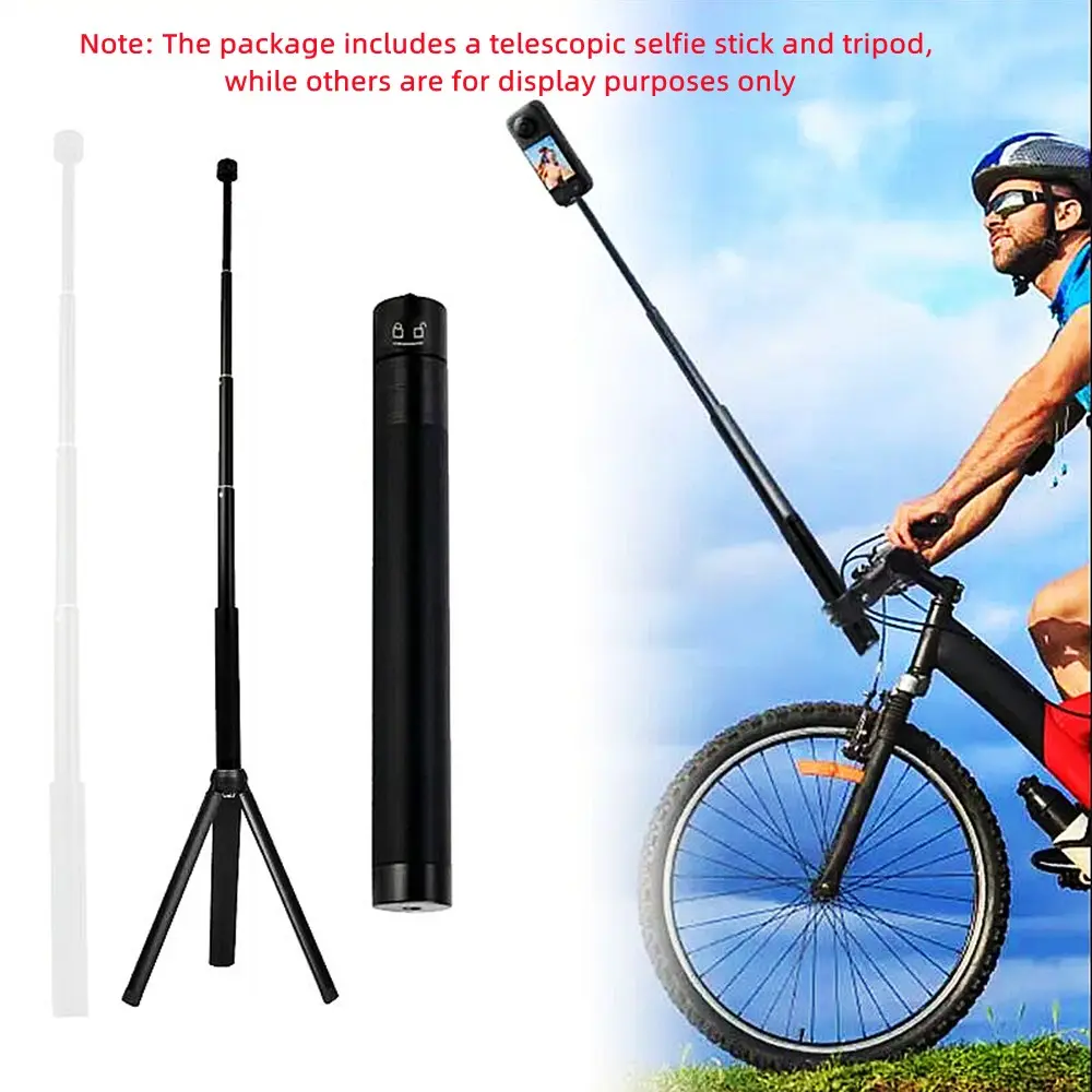 2in1 Metal Selfie Stick Tripod Lengthen Holder Telescopic Rod for DJI Osmo Pocket 3 Camera Gimbal Accessories Compact Selfie Stand Portable Selfie Accessory