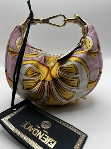 Pre-owned FENDI fabric Clutches & Wristlets x Versace Fendace Fendigraphy Bag Printed Zucca Silk Nano