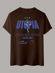 2026 Trendy Cactus Jack Utopia Print Tee, Soft Casual Streetwear Style, Perfect Match for Daily Wear & Outdoors