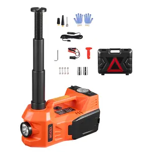 VEVOR Electric Car Jack,  5 Tons /11000 lbs, Electric Scissor Jack with Built-In Inflator, 12V Adjustable Tire Change Replacement with Secure Hammer & LED Light, Portable Jack kit for Sedan, SUV, Truck