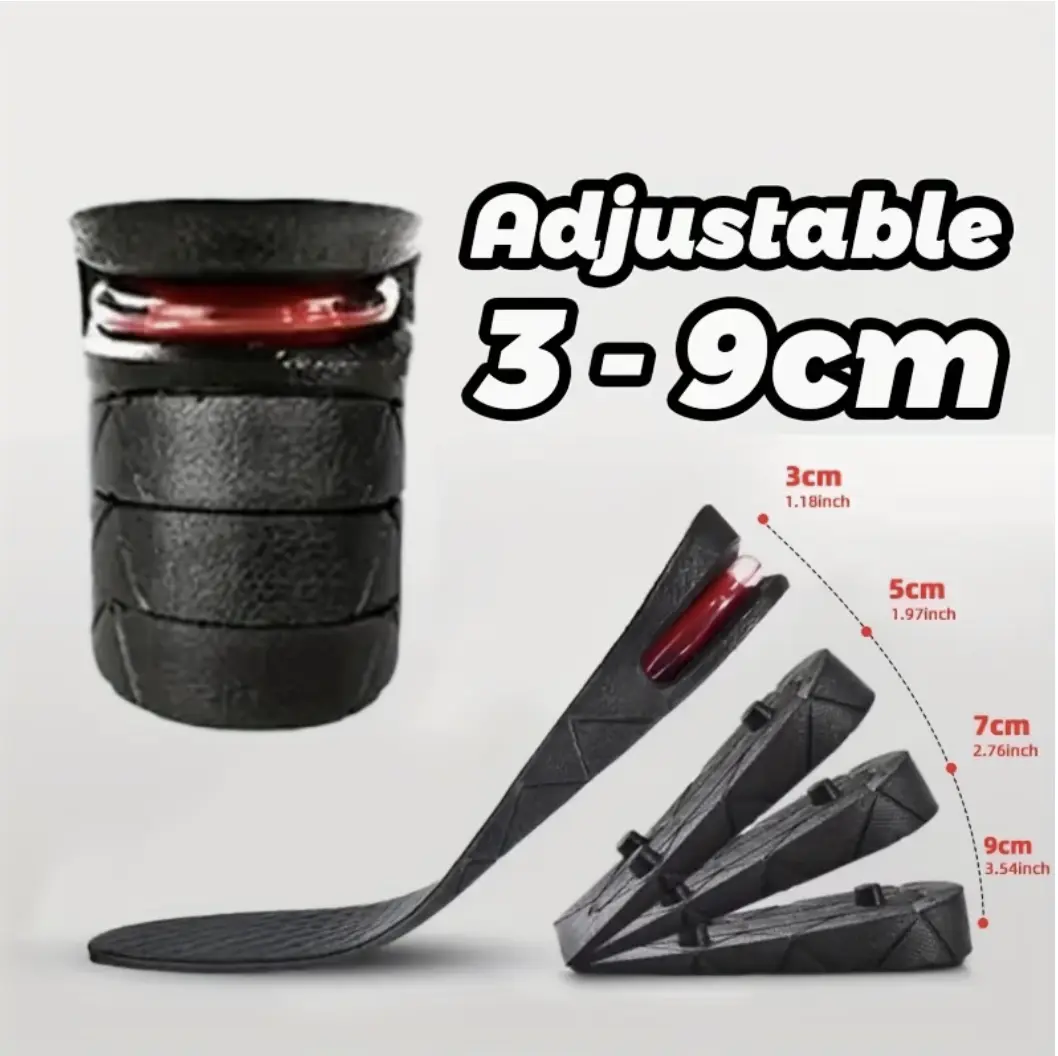 Height Adjustable Invisible Shoe Insoles - 1.18-3.54in Heel Support Cushions, Footwear Height Boosters, Heel Liners, Foot Pads Insoles & Heel Liners