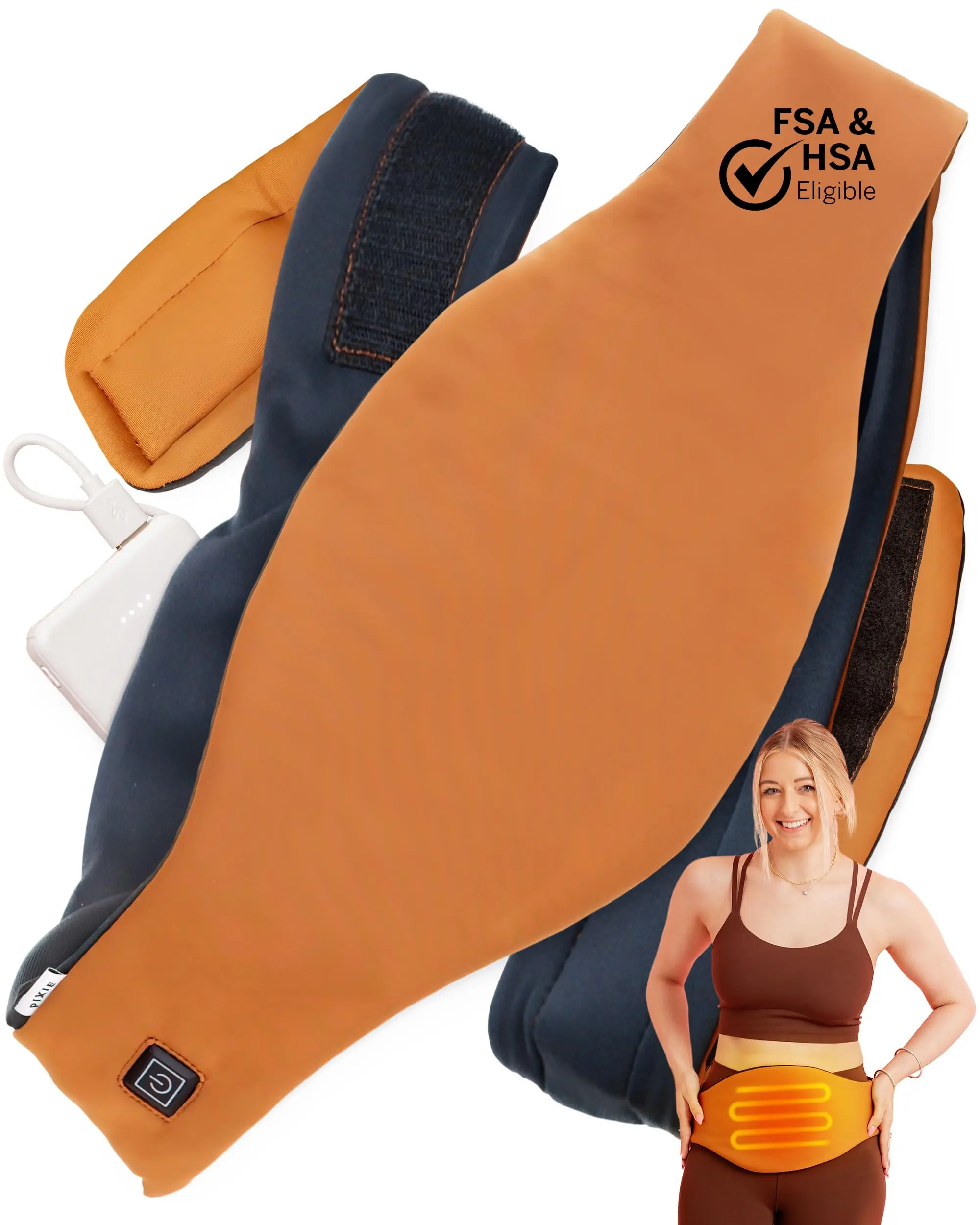 Pixie Portable Heating Belt for Menstrual Cramps - Cordless Heating Pad - Lower Back Pain Relief - Large Heating Pad for Feminine Care