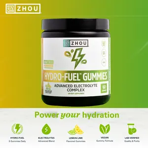 Zhou Hydro-Fuel Electrolyte Gummies for Active Adults – Hydration Support Supplement with Electrolytes, Vitamin B6 & B12 for Energy & Fluid Balance