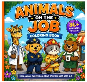 Animals on the Job: Coloring Book A-Z Animals