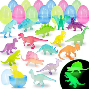 Summer Spring Gift 36 Pack Easter Eggs Filled with Glow in The Dark Dinosaur Toys, Easter Basket Stuffers Essential for Toddlers Kids Glow Plastic Easters Eggs Dinosaur ​Surprise Easter Eggs Hunt Fillers Party Favors