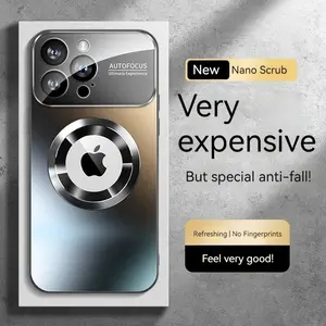 Fashionable Large Window Magnetic Phone Case,For iPhone 16 15 14 13 Pro Max, With Lens Protector,Magsafe Wireless Charging Case Protective Smartphone