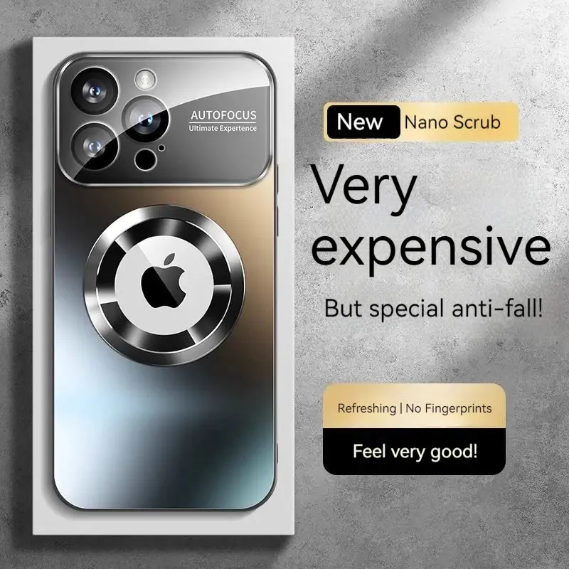 Magnetic TPU-Plastic Smartphone Case for iPhone 16/15/14/13 Pro Max, Fashionable Large Window Cover with Lens Protection, MagSafe Compatible Accessory for Cellphone Flexible Fit iPhone Series