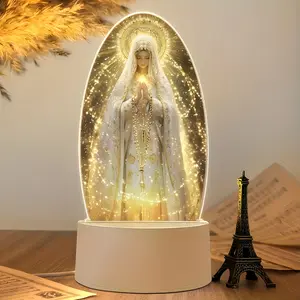 St. Mary Decorative Lamp, USB Powered Switch Table Light, Bedroom Atmosphere Night Light, Gift Lamp for Prayer or Meditation