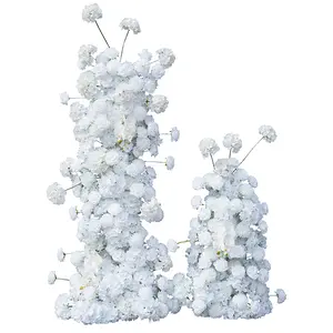 White Rose Orchid Pompoms Wedding Background Flower Row 2 PCS S-A7749