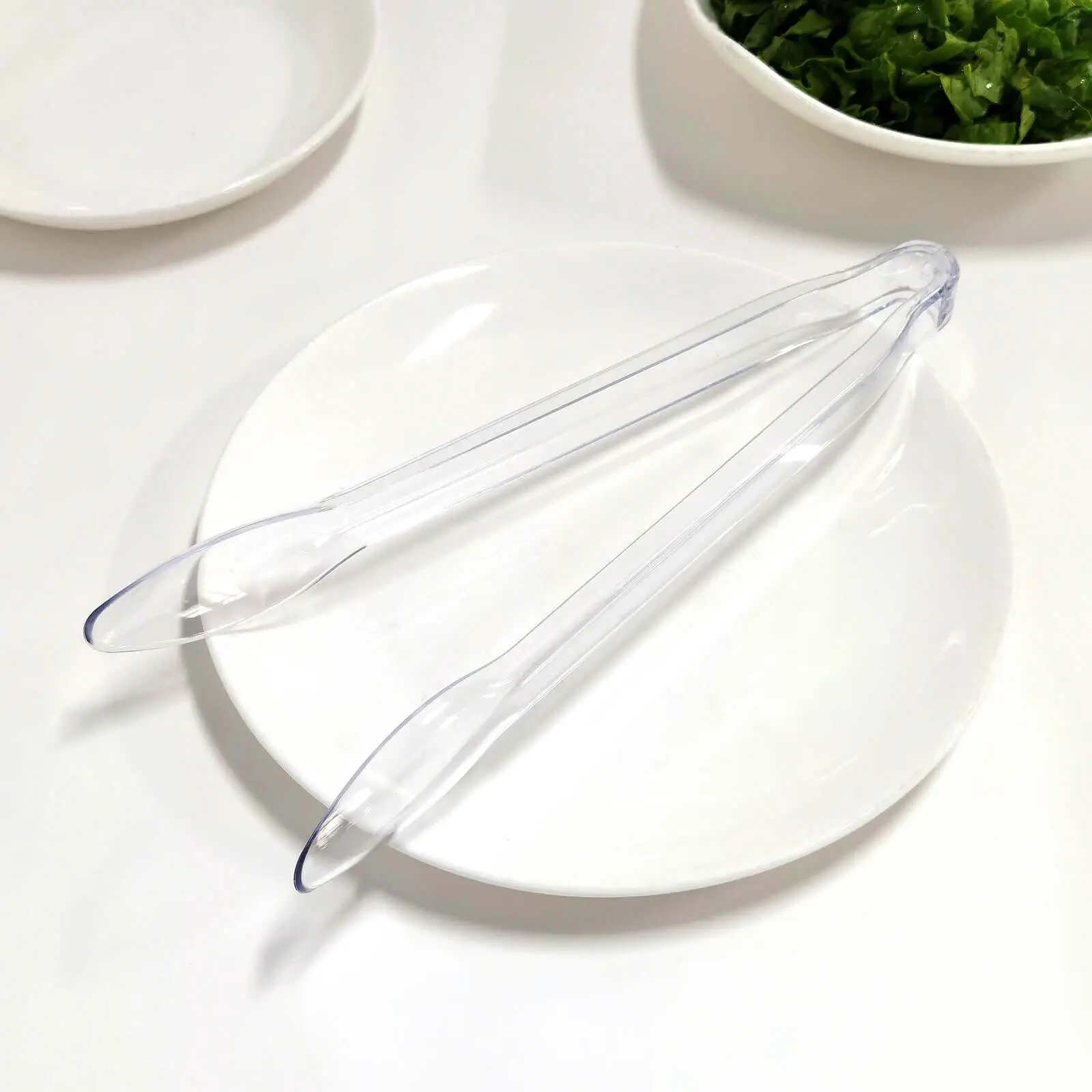 3-Pack Plastic Serving Tongs 12" Clear - Multipurpose Disposable Food Service Tongs for Catering & Events