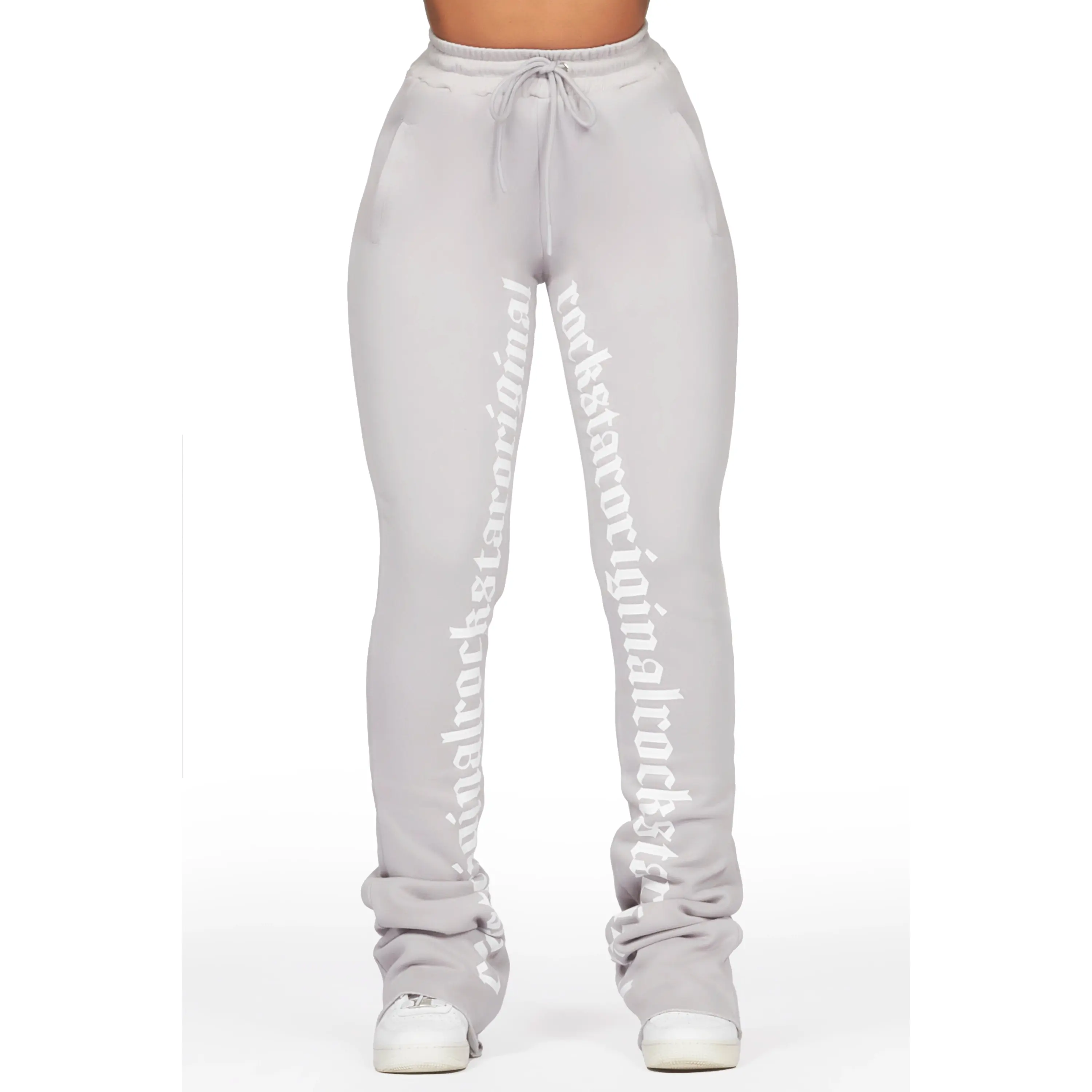 Blakely Heather Grey Super Stacked Pant