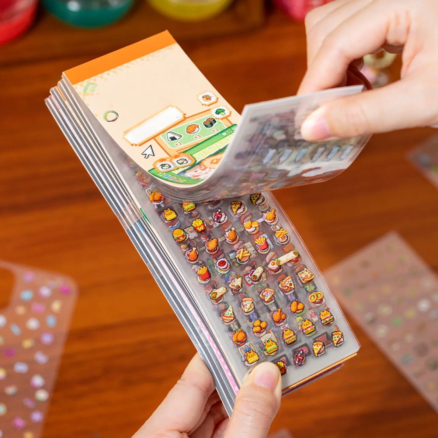 24 Sheets/book Sticker Book, Pet Material, Pixel Collection Series Stickers, Art Stickers, Hand Account Stationery Water Bottle Multi-Scene Decorations