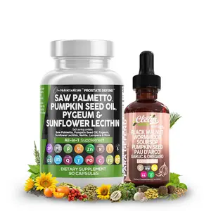 Clean Nutra Detox & Prostate Health Duo | Saw Palmetto, Pumpkin Seed Oil, Black Walnut, Wormwood & More for Urinary Comfort & Internal Cleanse [Prostate Defend Capsules + Para Defend Liquid Drop]