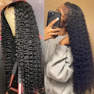 Bling Hair 13x6 Deep Wave HD Lace Front Wig Human Hair 180% density Transparent Lace Frontal Wigs For Women Human Hair Hair Wigs Pre Plucked Lace Front Wig Real Hair Wigs summerwins