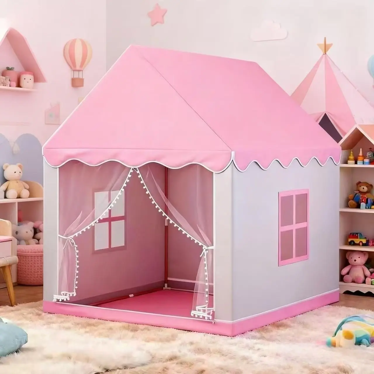 Fun Game Tent, Pretend Play Tent, Princess Fairy Tale Castle Playhouse, Playhouse Design, Portable Kids Toy House, Outdoor Party Decoration, Holiday Gift