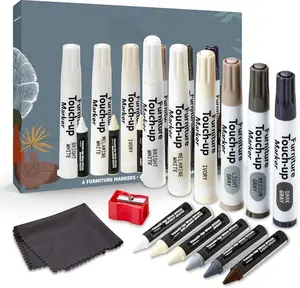 Wood Scratch Repair Kit Markers - Set of 13 Light Colors - Scratch & Stain Markers, Furniture Repair Pens for Touch-Up on Wood Furniture, Tables, Desks, Bedposts - Carpenter's Toolkit