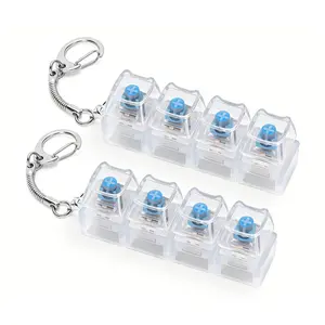 Transparent Decompression Keychain with Led Light Keyring Stress Relief Toy for Festivals Unique Key Decoration and Fun Key Bag Ornament Stress Relief Gift for Office School Home to Pass The Time(Transparent Color)
