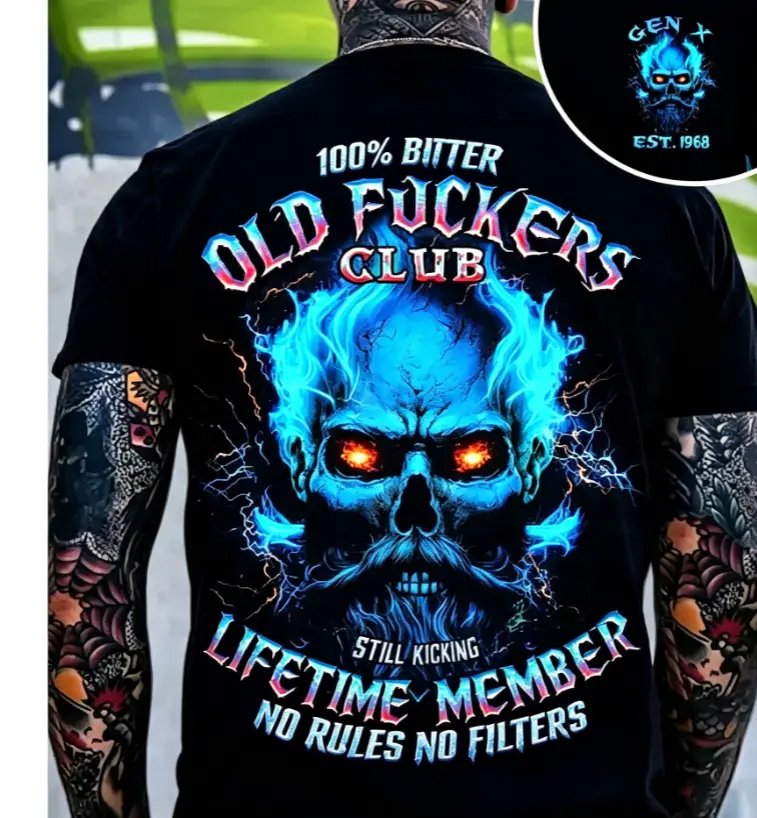 Crazymoda Generation x 100% Bitter Old F*ckers Club Not Custom Year Skull T-shirt