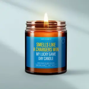 Smells Like a Chargers Win, Football Candle, Candle Gift