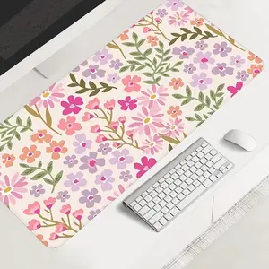 Large Rubber Gaming Mouse Pad, Flower Design Style, Fun Desk Element, Ideal for Office and Game Setup, Christmas and Halloween Gift, Desk Accessories