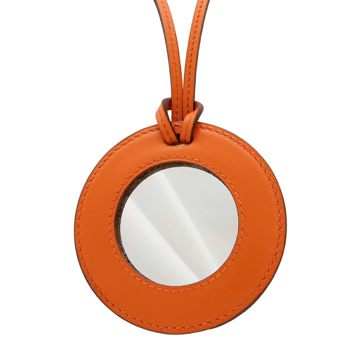 Pre-owned HERMÈS Calfskin Small Leather Goods Hermes Leather Loupe Necklace