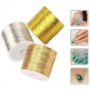 100M/Roll Gold Silver Color Metal Wire,High-Quality Stainless Steel Jewelry Wire,Non-Fading, Non-Rusting, High-Color Fastness, Durable, For Bracelet Necklace DIY Colorfast Beading Wire,Jewelry Cord,String Handcraft Making