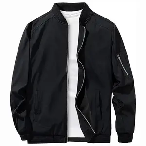 Bomber Jacket for Men,Slim Fit Casual Lightweight Fall Windbreaker Zip Up Stylish Vintage Flight Bomber Menswear Coats Tops Long Sleeve jacket old money outfits jackets Beige Zipper