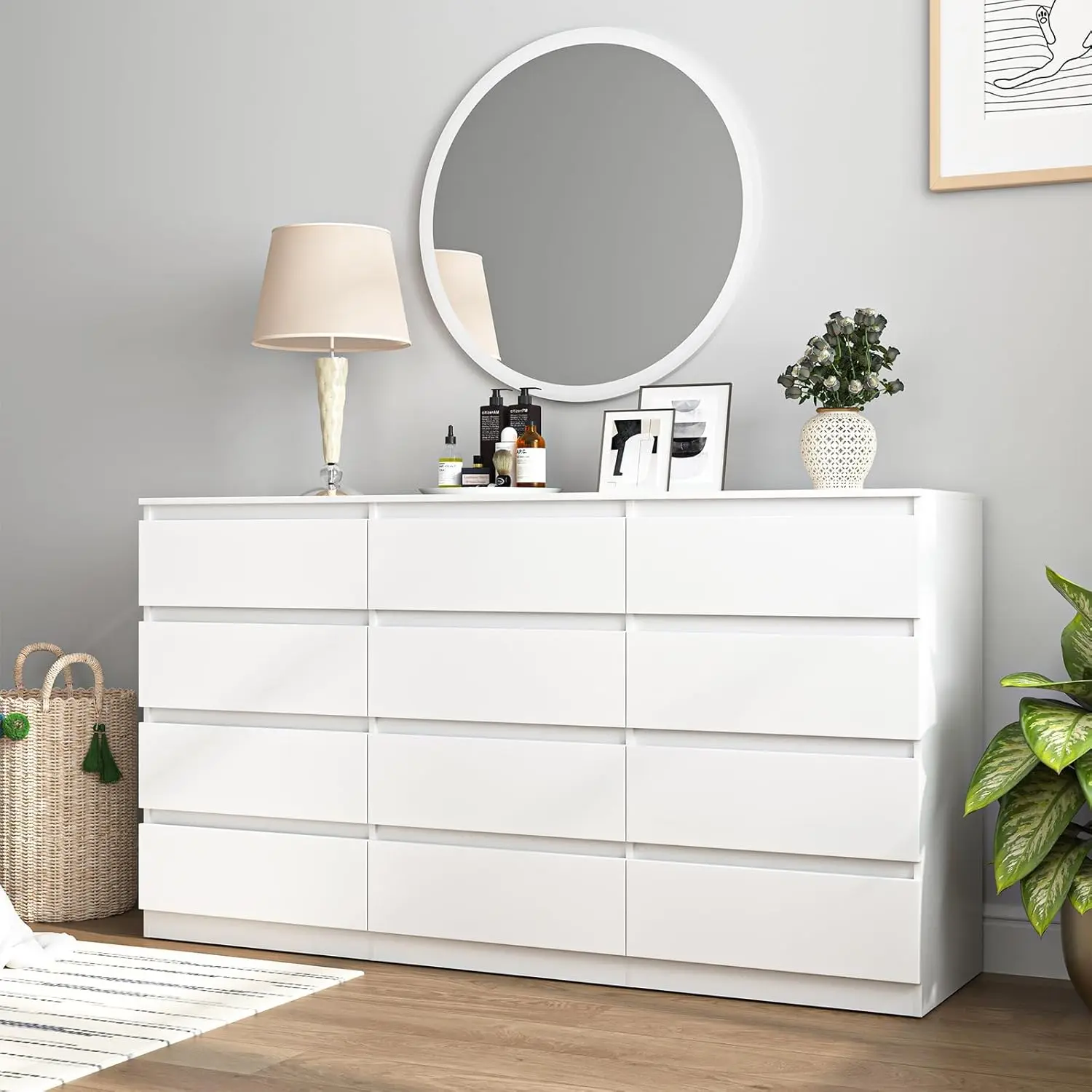 White-12 Drawers