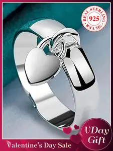 S925 Sterling Silver Heart Design Ring, Fashion Jewelry for Party, Daily Clothing Decor, Trendy All-match & Exquisite Jewelry for Birthday Gift, Heart Cluster Ring