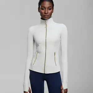 Slim Fit Nude Feeling Stand Collar Jacket Yoga Fitness Sportswear studio daily casual wear comfortable fashion style