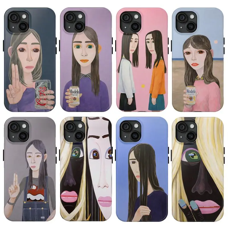 High-End Avant-Garde Abstract Art Glossy Hard Shockproof Phone Case Premium Designer Style Protective Cover Fits iPhone 11-17 Plus/Pro/Pro Max & Samsung S21-S25 Full Series Covey Studio