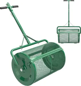 Professional 24" Lawn Top Dressing Spreader. Apply Peat Moss, Compost & Top Soil Effortlessly. Features 3 Heights, Durable Powder Coated Mesh, Upgraded Latches. Push or Tow 2-Way Use.