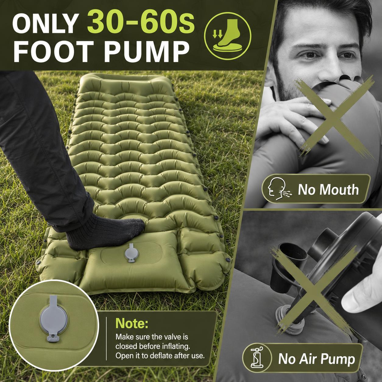 Hikenture Camping Sleeping Pad, Extra Thick 5 Inch Camping Mat, Ultralight Camping Mat with Pillow, Built-in Foot Pump Inflatable Sleeping Pads Compact for Camping Backpacking Hiking Traveling Tent,Single,Gray,Summergarden,sumerwin,father'sdaygifts,campin Hikenture Camping Sleeping Pad, Extra Thick 5 Inch Camping Mat, Ultralight Camping Mat with Pillow, Built-in Foot Pump Inflatable Sleeping Pads Compact for Camping Backpacking Hiking Traveling Tent,Single,Gray,Summergarden,sumerwin,father'sdaygifts,campin