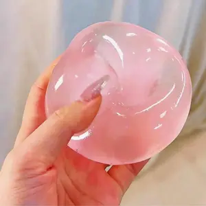 Blue/Pink Coconut Oil Slow Expanding Squeeze Ball, 6cm Stress Relief Fidget Toy for Anxiety Relief, Perfect for Adults, Teens & Autism Sensory Needs, Ideal Holiday Gift