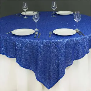Sequin Square Table Overlay 72"x72" Royal Blue - Sparkly Table Topper