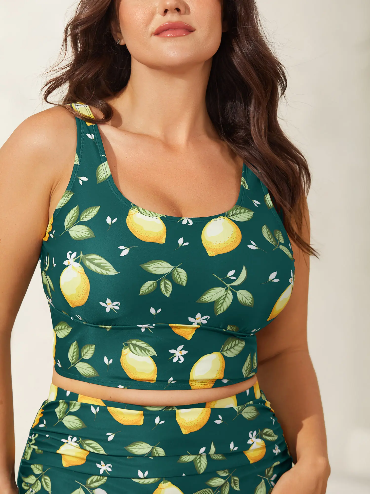 Women's Plus Sized Tankini Swimwear - Tummy Control Scoop Neck Tankini Top with Removable Pads, M-6X 2026 Resort Look for Sports & Outdoor Use, Women's Swimsuits, Plus Sized Bathing Suits,Summerfinds
