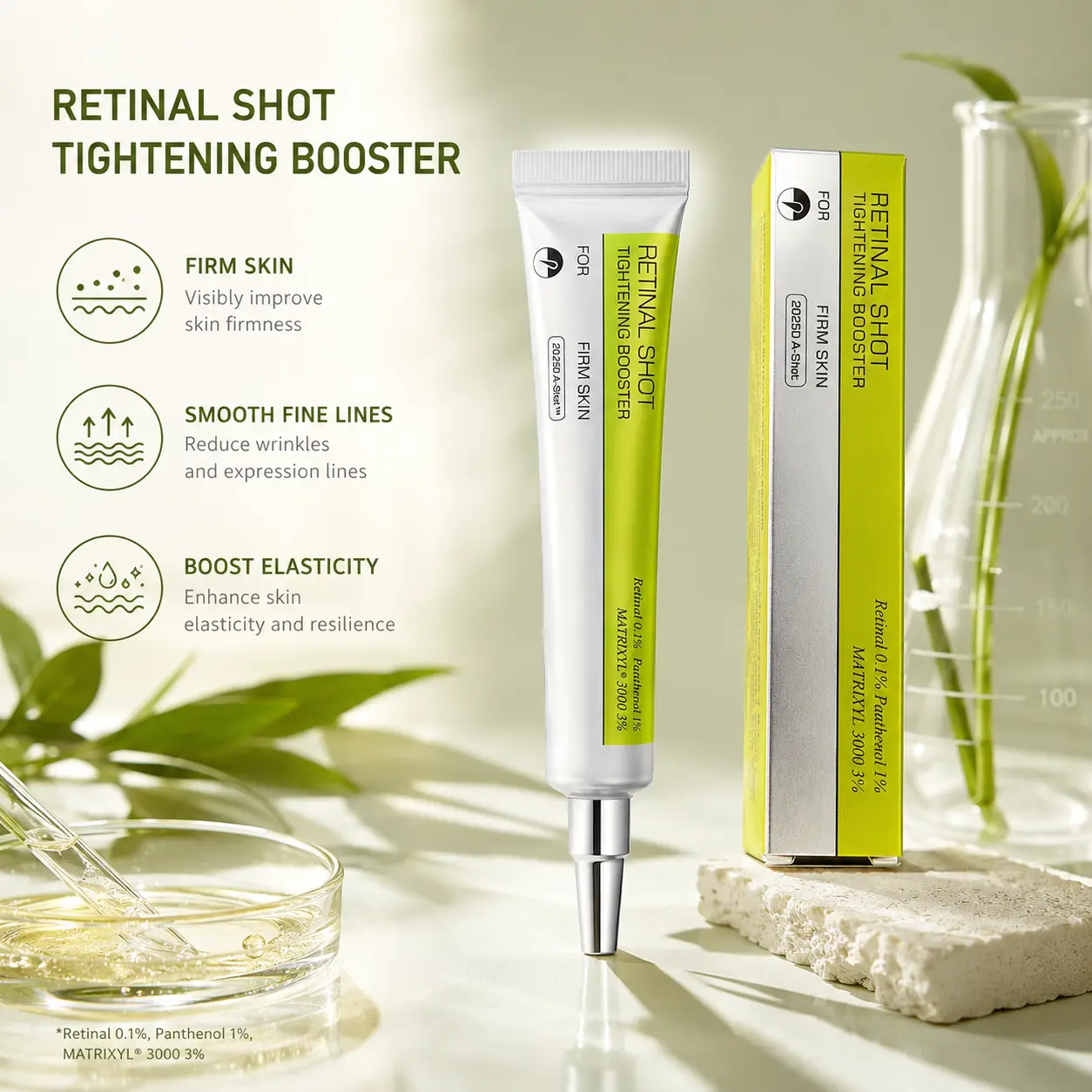 Retinal Face Serum 15ml with Matrixyl Peptides, Vitamin A Serum for Fine Lines, Pore Care & Smoother-Looking Skin