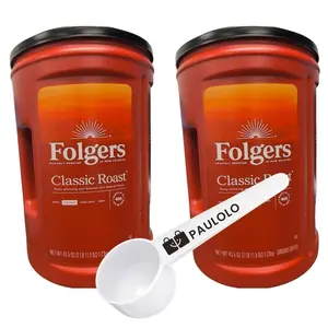 Folger Classic Roast Ground Coffee Medium Roast 2 pack 43.5 oz Beverage Instant Taffy Whey Protein