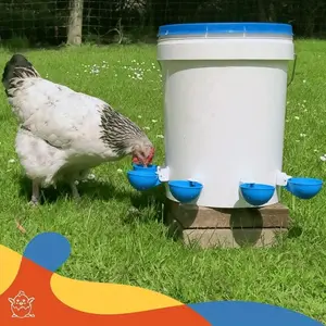 5pc large automatic chicken drinking fountains - easy flow technology for ducks, geese and turkeys - durable leak-proof poultry drinking solution
