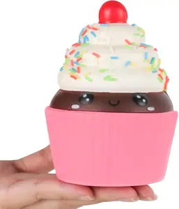 Anboor Squishies Cake Slow Rising Squish Toy for Kids Soft Ice Cream Cake Scented Stree Relief Realistic Food Cute Squeeze Squish Toy