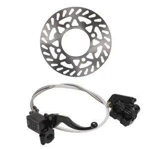 Hydraulic Front Disc Brake Caliper Master Cylinder 1130mm with Brake Rotor for Dirt Pit Bike with 70cc-160cc Horizontal Upside Down Front Forks Apollo TTR CRF70 CRF50 CRF110 KLX