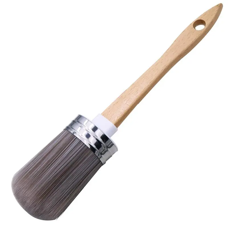 2 in 1 Reusable Round Chalk Paint Brush - For Furniture Wax, DIY Wall Painting, Washable Leisure & Outdoor Cycling Equipment Accessory